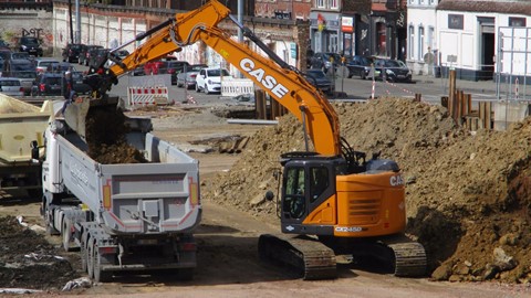 First CASE CX245D SR excavator delivered is at work on Belgium jobsite