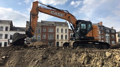 First CASE CX245D SR excavator delivered is at work on Belgium jobsite