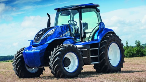 The methane powered concept tractor from New Holland represents a new departure in agricultural styling