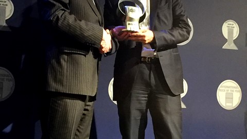 (From left to right) Jarlath Sweeney, Chairman International Van of the Year Jury, Pierre Lahutte, IVECO Brand President