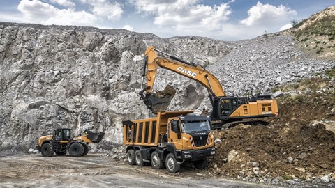 A CASE 1021G Wheel Loader and a CX750D Excavator