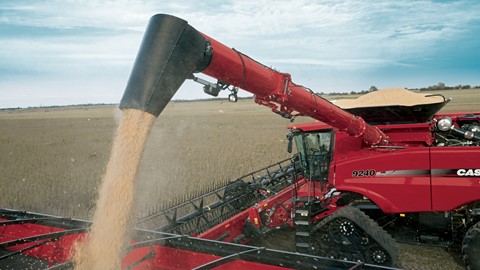 Axial-Flow 9240 harvesting soybeans