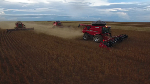 Case IH harvesting soybean in Brazil