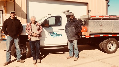 Keith Hegney, Bob Olson and Chad Kastner of Surrey, North Dakota Public Works