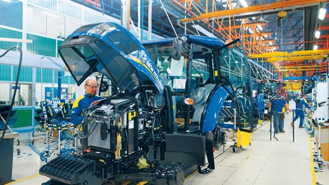 Inside the New Holland Agriculture manufacturing facility in Jesi, Italy