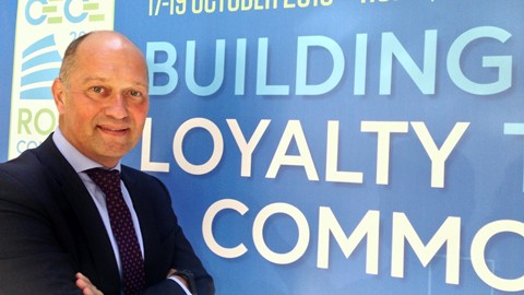 Carl Gustaf Göransson speaks at the International Congress for Construction Machinery and Equipment