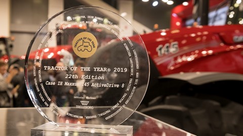 Case IH Maxxum 145 Multicontroller awarded Tractor of the Year and Best Design title for 2019