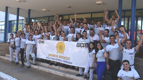 Colleagues from the Córdoba site celebrating their WCM Bronze award