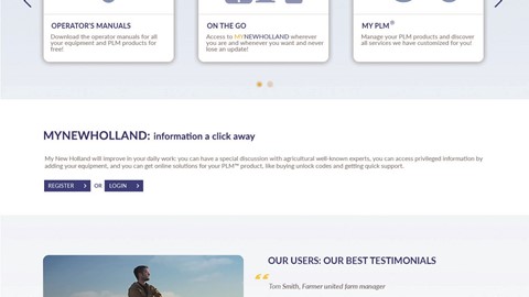 MyNew Holland landing page