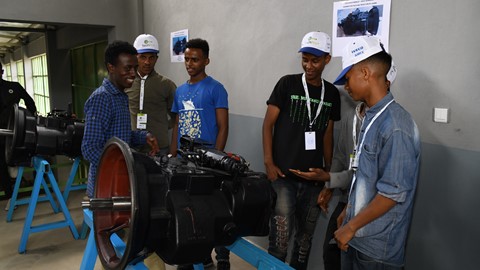 Students of the new TechPro2 new program at the Don Bosco Poly Technic College of Mekelle’s workshop