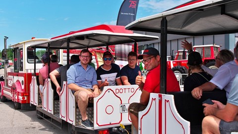 STEYR_Open_Days_Visitors on Factory Tour in small trains