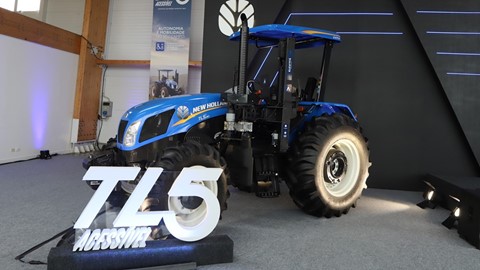 The TL5 Accessible Tractor on stage at its launch event