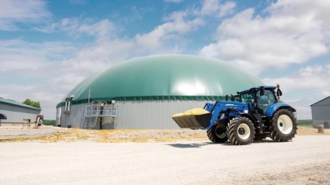T6180 Methane Tractor and slurry lagoon