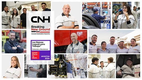 CNH rankeada en el puesto #5 en la categoría de Producción y Manufactura de Los Mejores Lugares para Trabajar™ de Great Place To Work®