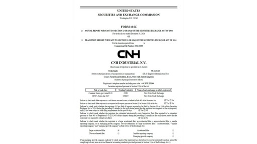 CNH Annual Report on 10 K Form