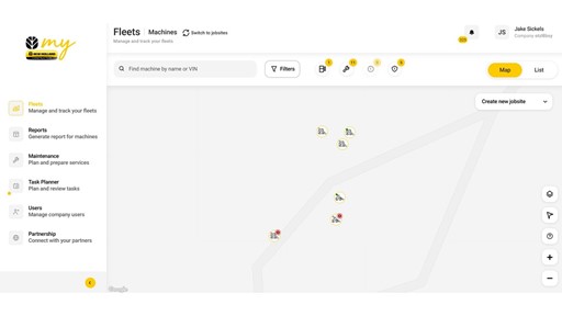 myNewHollandConstruction dashboard