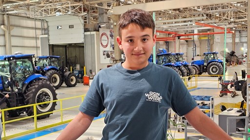 Thiago Principe en la planta de CNH en Cordoba