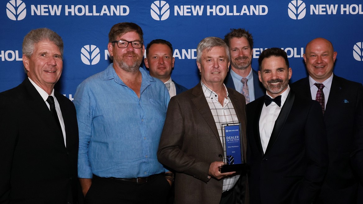 The Vater Machinery team and CNH team celebrating at the Dealer of The Year Awards in Adelaide South Australia