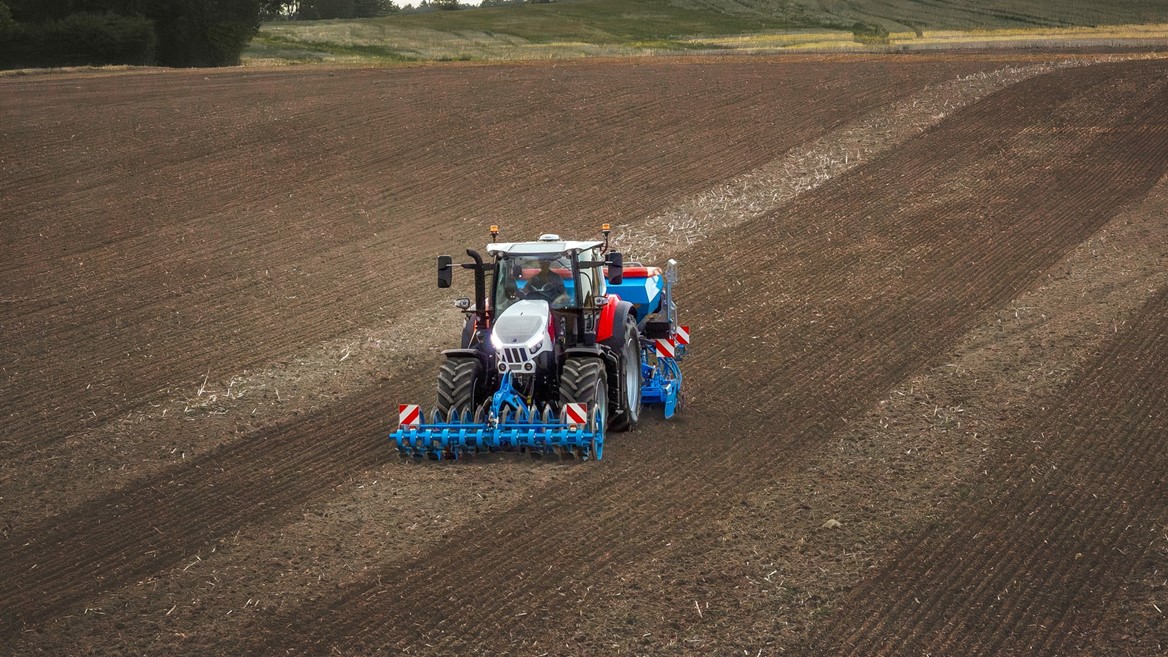 STEYR 26 IMPULS in the field drone shot