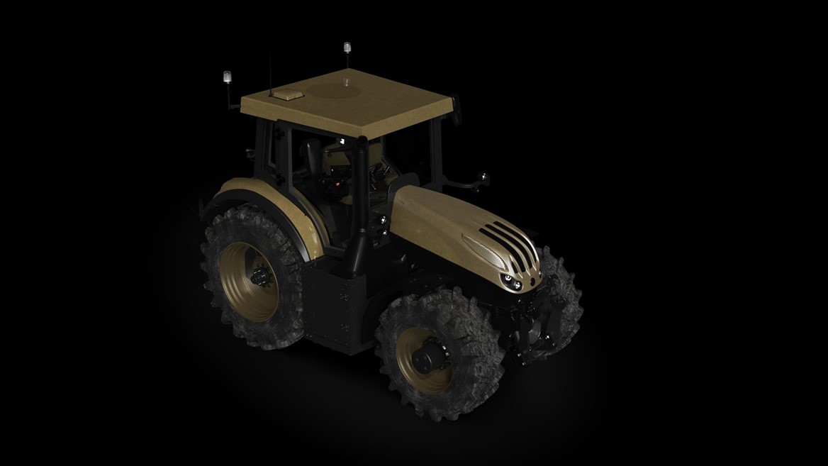 STEYR Terrus CVT protected tractor concept developed in collab with Mehler Protection presented at Eurosatory 2026