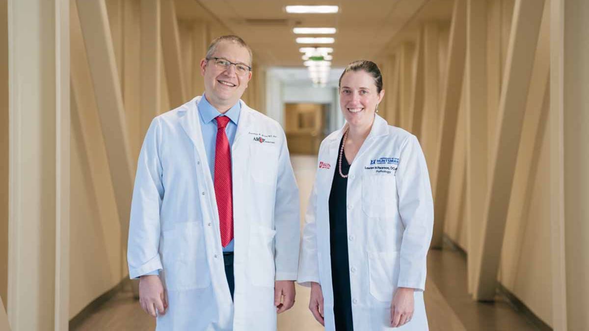 ARUP Chief Medical Officer Jonathan Genzen, MD, PhD (left), and Lauren Pearson, DO, MPH, chief medical officer