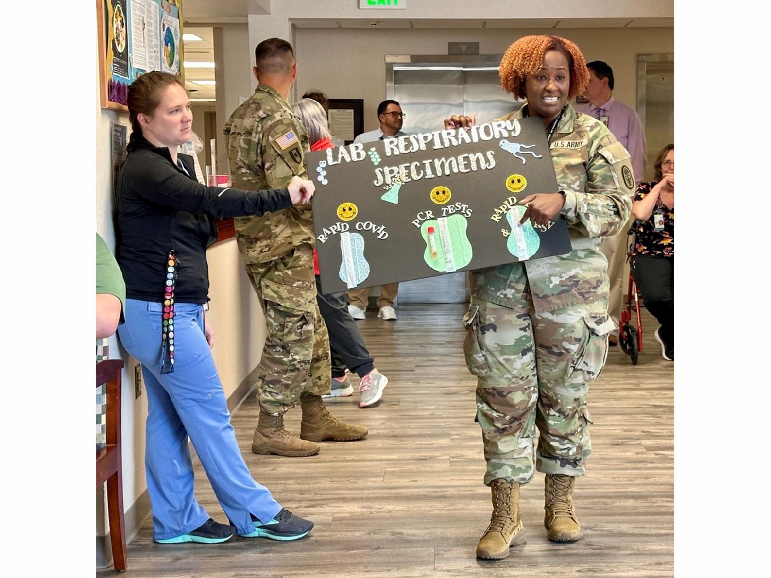 At Munson Army Health Center Fort Leavenworth Kansas from left Capt TeTeama Bennett medical laboratory manager