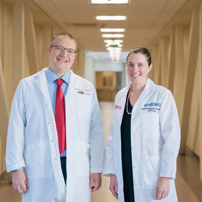 ARUP Chief Medical Officer Jonathan Genzen, MD, PhD (left), and Lauren Pearson, DO, MPH, chief medical officer