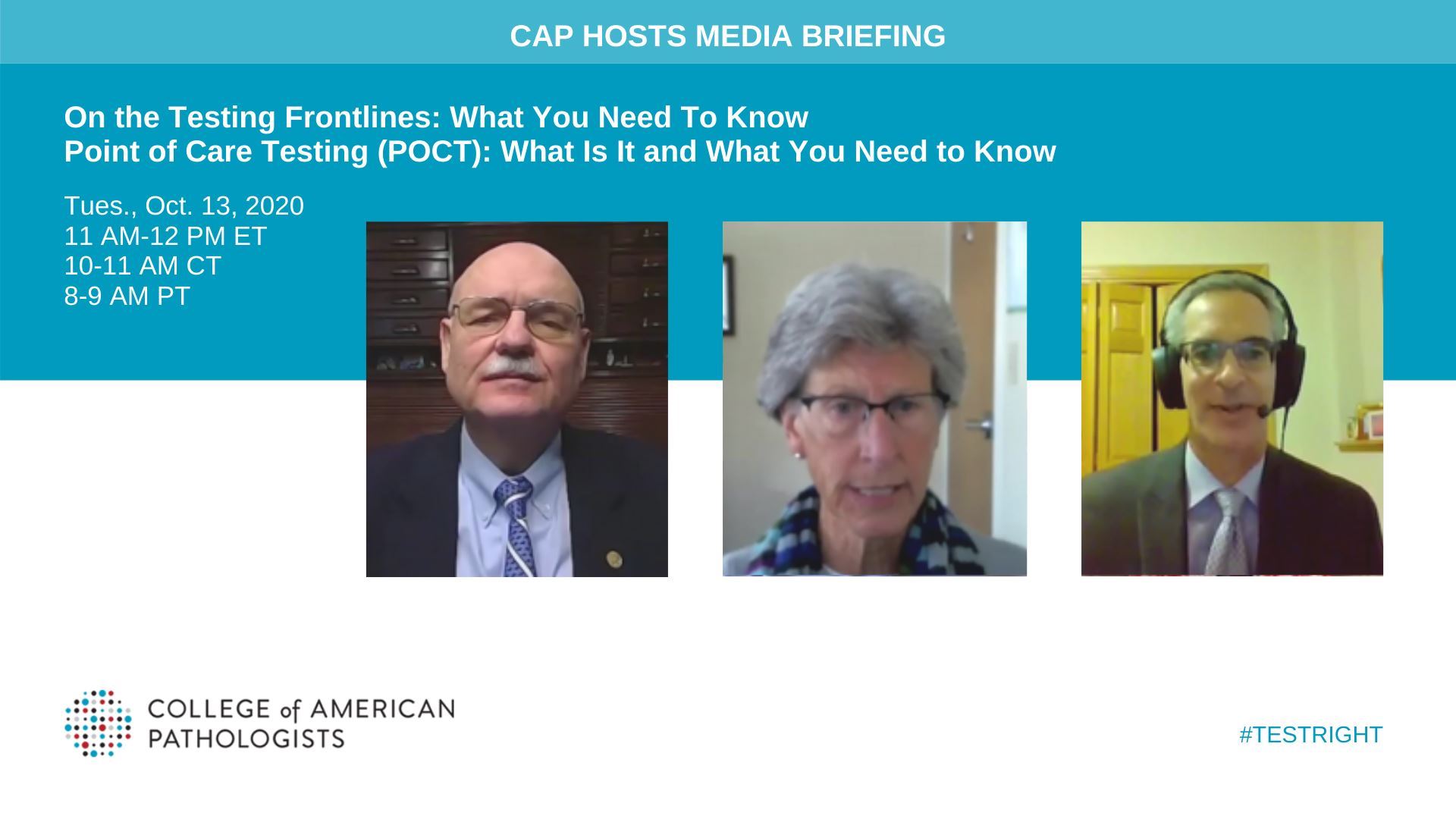 CAP20 Media Briefing on Point of Care Testing: What is it? What you need to know and current challenges and benefits