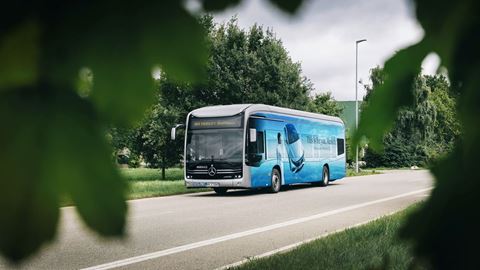 Travelling in the Blue Lane: four electrically−driven Mercedes−Benz eCitaro provide shuttle services between the event locations at the IAA MOBILITY 2021 in Munich