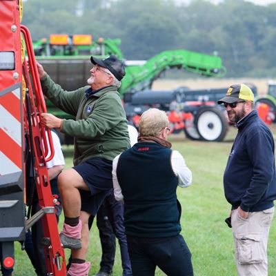 Close up inspections of potato equipment