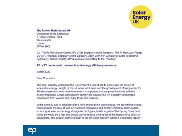 Solar Energy UK's Letter To Rishi Sunak