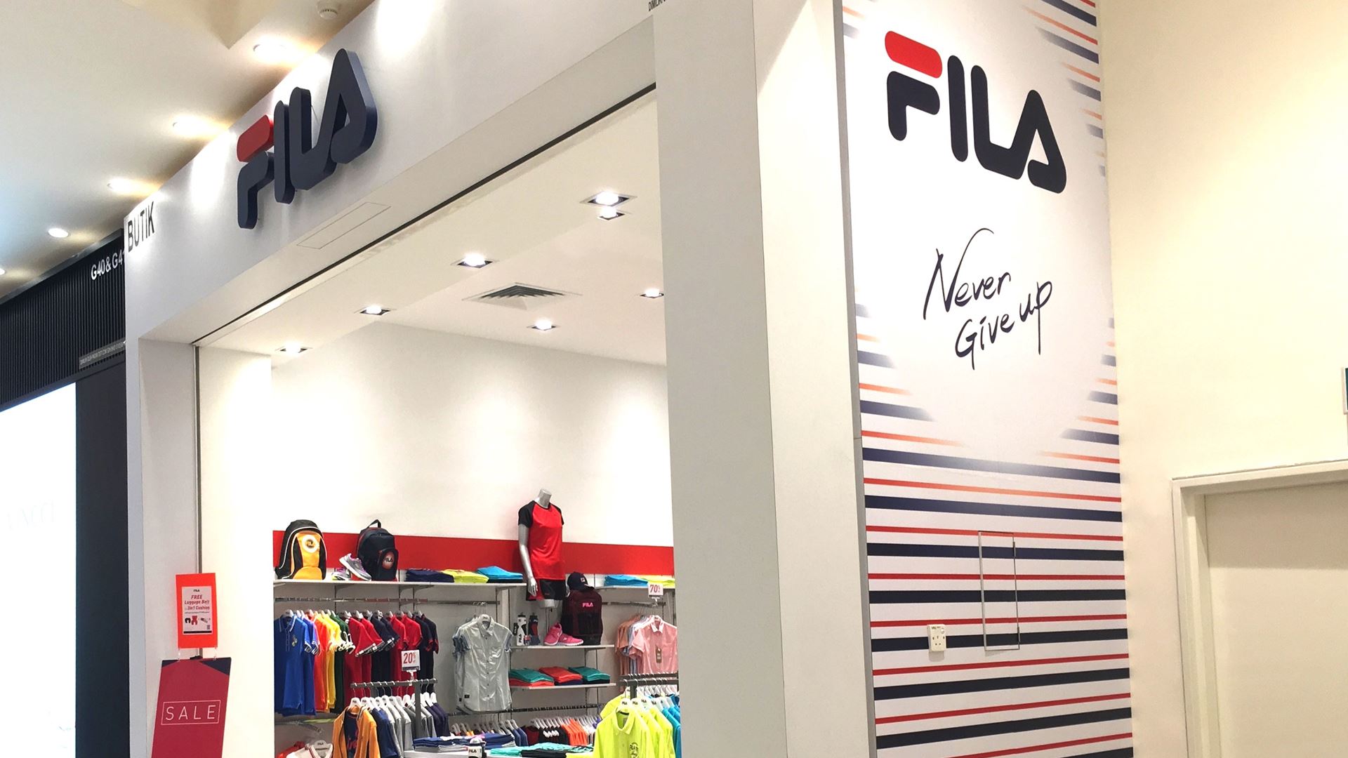 FILA Malaysia s new store front in AEON Mall