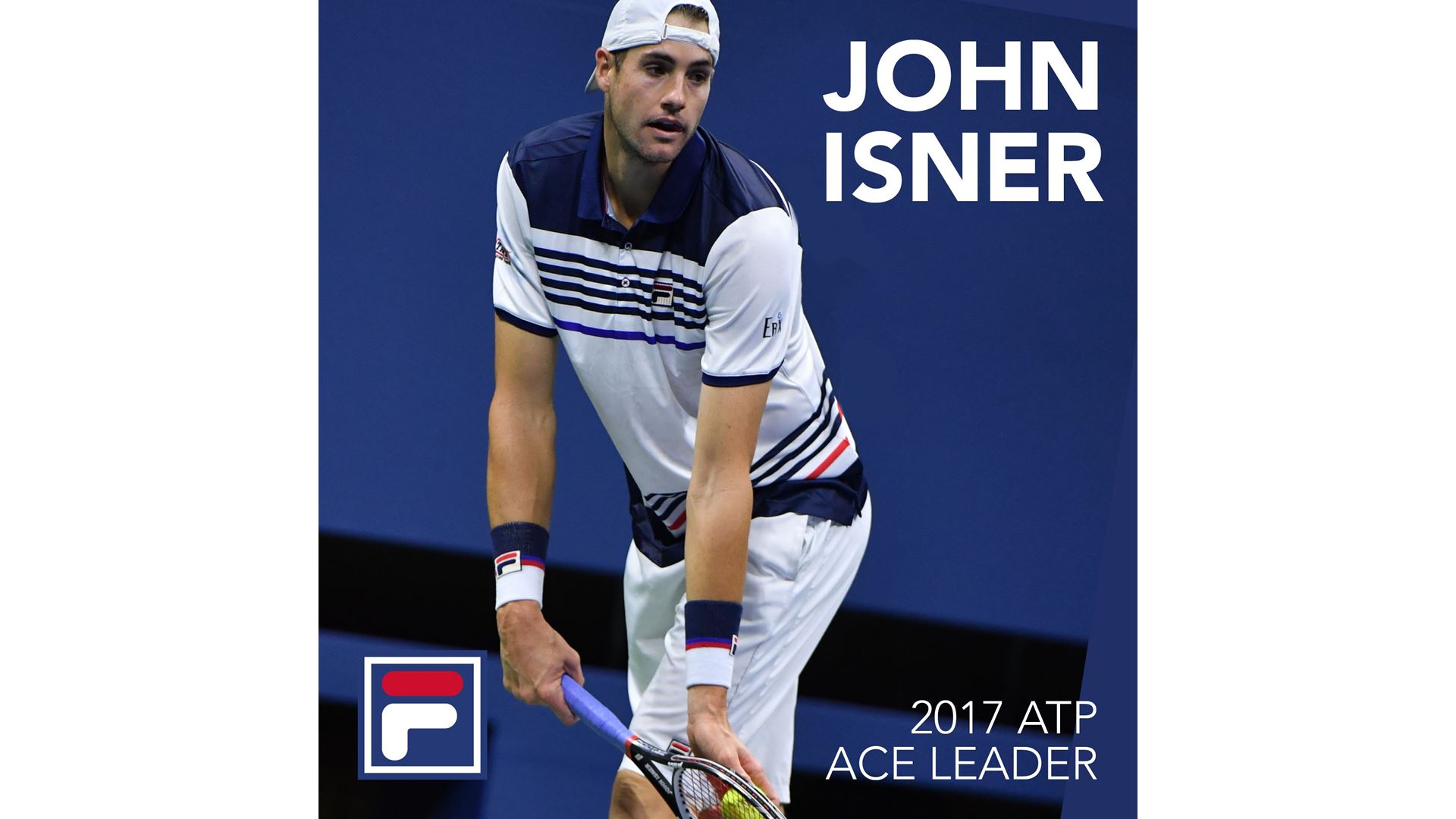 FILA tennis player John Isner has finished the 2017 season with the most aces on the ATP World Tour