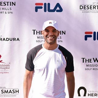 Amaury Nolasco Wears FILA at 12th Annual Desert Smash Charity Celebrity Tennis Event