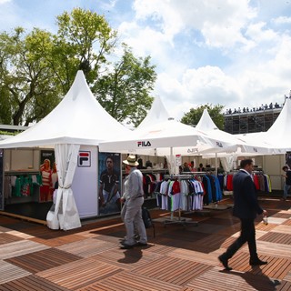 Exterior view of FILA Germany's booth at the Mercedes Cup