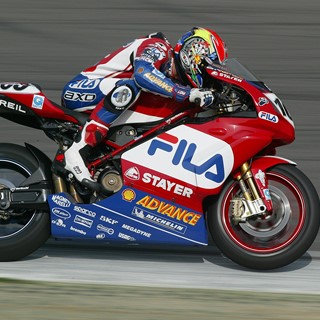 Ducati racer Neil Hodgson in action