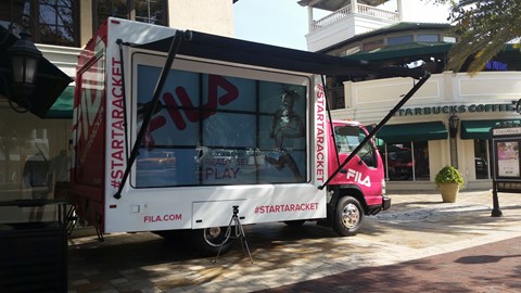 FILA Brings Mobile Gaming Tennis Truck to the Streets of Miami.