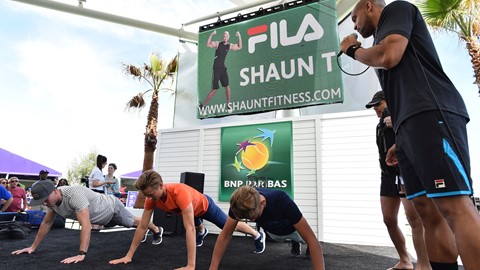 FILA Presented Tennis Talk with Shaun T at the BNP Paribas Open Village Stage