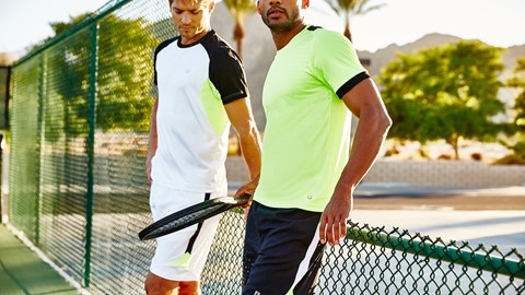 Tennis crews and shorts from the FILA men's ALPHA tennis collection
