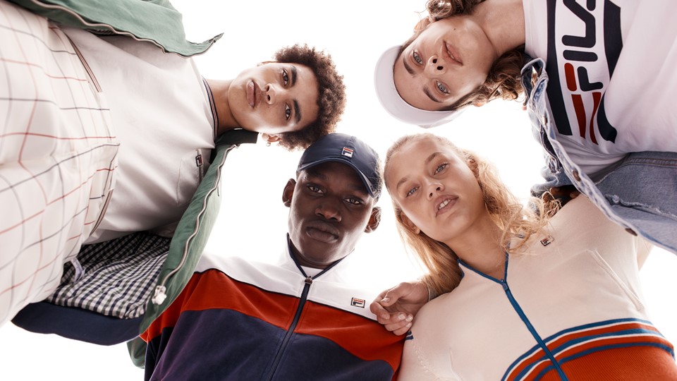 logo West rechter FILA and Urban Outfitters Continue Collaboration with an Exclusive Men's  Collection & Dual−Gender Campaign