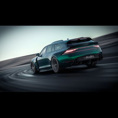 THE G90 WINGBACK CONCEPT S SLEEK REAR END FEATURES A TAILGATE WITH A SHARPLY RAKED REAR WINDOW AND FUNCTIONAL DESIGN