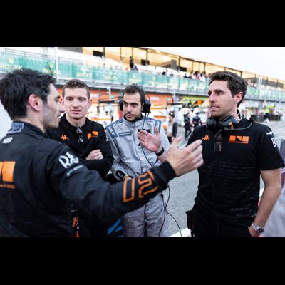 DANI JUNCADELLA RIGHT REGROUPING WITH FELLOW 19 GMR 001 HYPERCAR DRIVERS PAUL LOUP CHATIN LEFT MATHIEU JAMINET