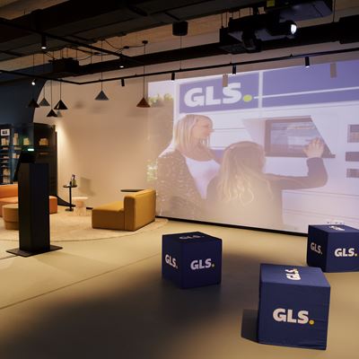 Moderne Fl che moderne Technik der Premium Paketshop zeigt die Zukunft der Out of Home Struktur von GLS Germany