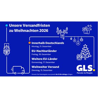 Versandfristen fuer Zustellungen bis Weihnachten 2026