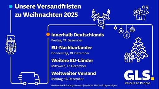 Die GLS Abgabefristen zu Weihnachten 2025 im berlick