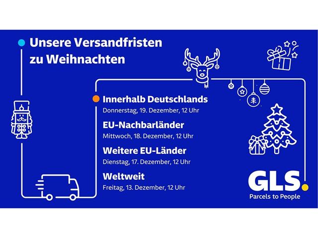 Die Weihnachts Versandfristen von GLS Germany