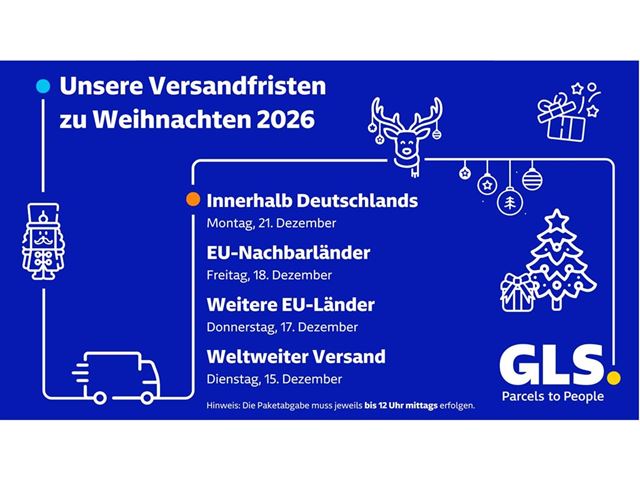 Versandfristen fuer Zustellungen bis Weihnachten 2026