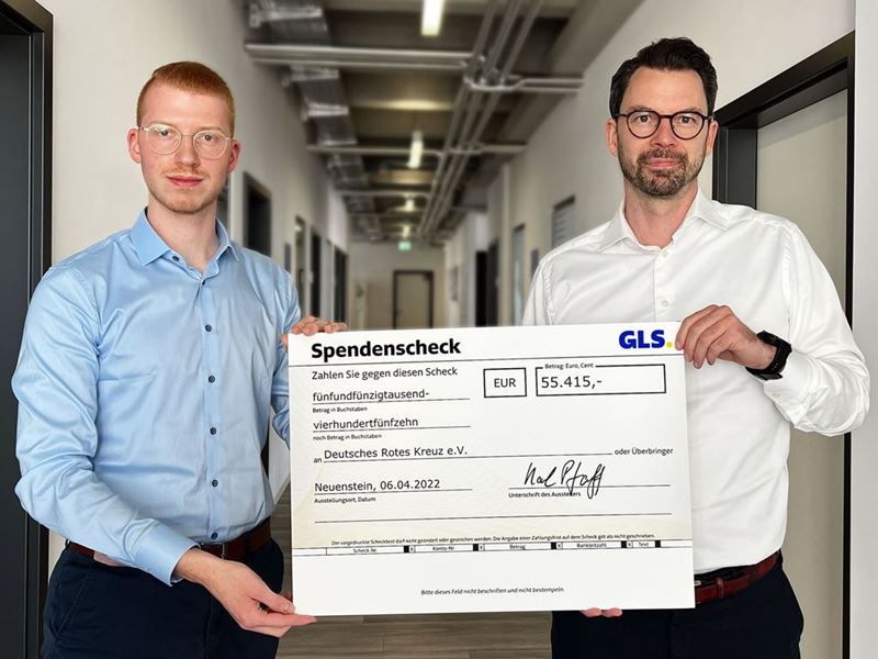 GLS Germany-Geschäftsführung Dr. Karl Pfaff (rechts) und Project Manager Content Marketing, Timm Zutz