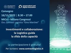 GLS, in qualità di sponsor, sarà presente al Convegno dell'Osservatorio Contract Logistics "Gino Marchet"
