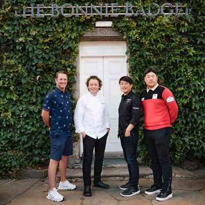 MARC WARREN (GOLFER), TOM KITCHIN (CHEF), MUN KIM (CHEF), IM SUNG-JAE (GOLFER)
